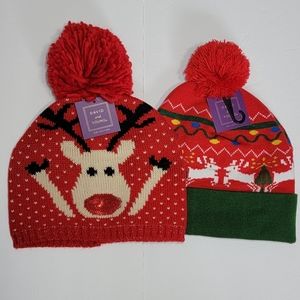 D&Y Christmas  Knit Beanie Hat/ OS.